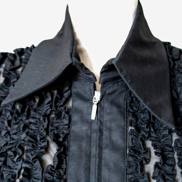 90’s Joseph Ribkoff Sheer Ruffled Blouse - Picture 5 of 7